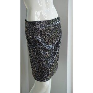 Michael Michael Kors Sequined Mini Skirt Animal Print Grey Size M